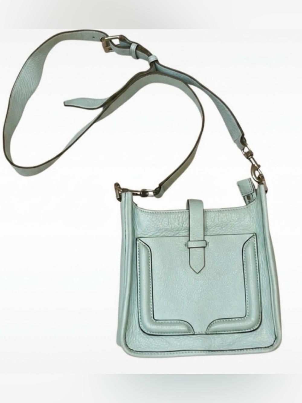 Rebecca Minkoff Micro Regan Crossbody Sea Glass Mint Pebbled Leather